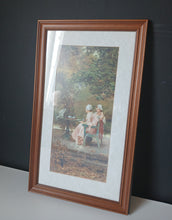 Load image into Gallery viewer, Framed Victorian Garden Print Ladies Tea Time Cat Wall Art 50 x 30cm
