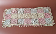 Load image into Gallery viewer, Rare Crochet Doily Ornamental Table Place Mat , Pink Yellow and Grey Colour
