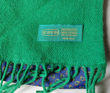 Load image into Gallery viewer, Vintage C&amp;A Canda Scarf Green  Blue Patterned 100% Polyester 132cm Long UK Made
