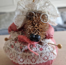 Load image into Gallery viewer, Vintage Handmade wolf granny doll pin needle cushion
