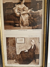 Load image into Gallery viewer, Original vintage art print in black and gold colour wooden picture frame double print After John Wil

