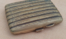 Load image into Gallery viewer, Vintage Metal Cigarette Case – Ribbed &amp; Engraved Design – 8.5cm x 7.5cm x 1.5cm – Germany Marked
