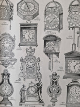 Load image into Gallery viewer, Vintage Drawing Image Book Plate Old Clocks Image Illustrations How Old is That Clock? Specimens Old
