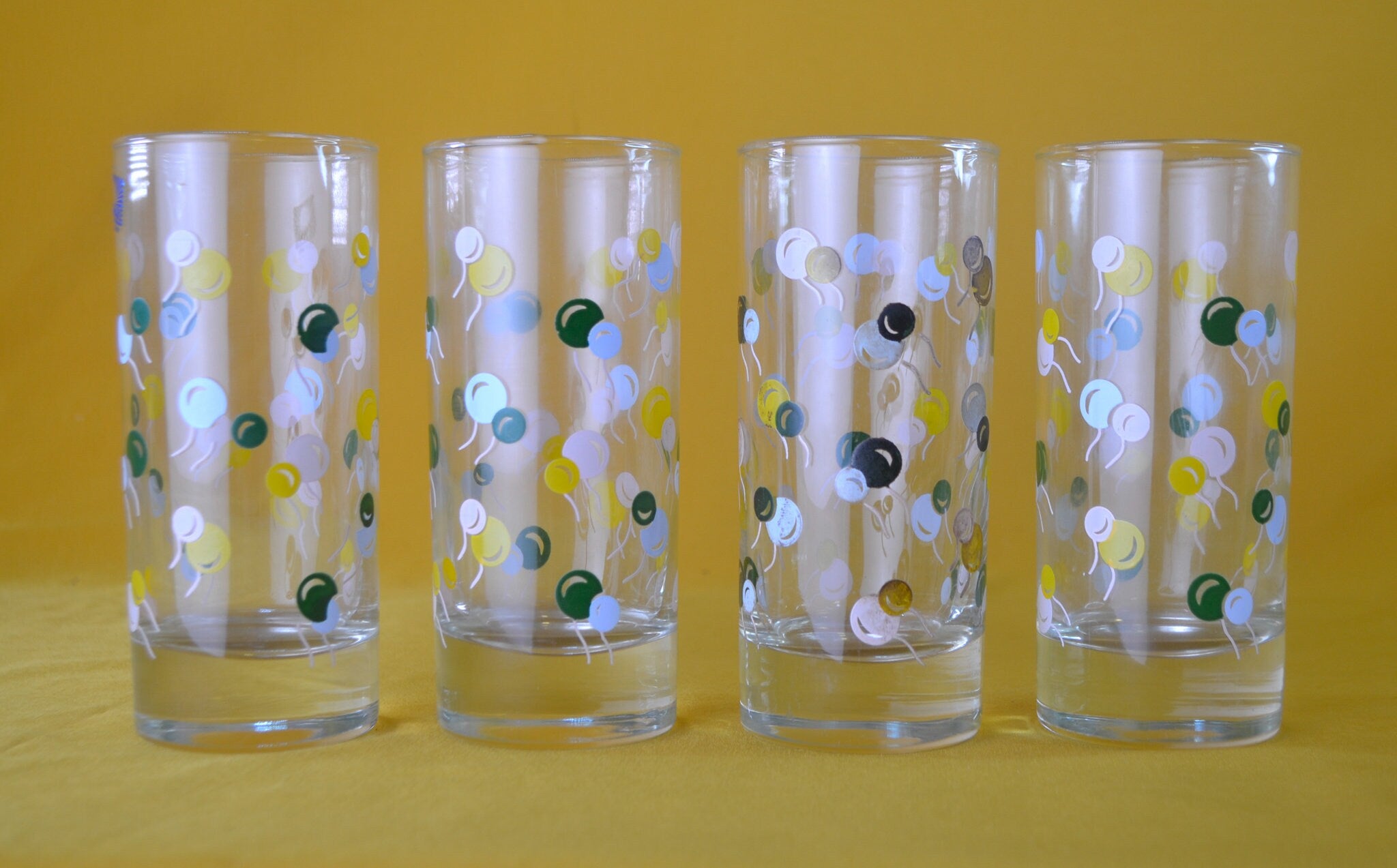 Vintage Set of 4  Rayware Drink Glass Tumblers, Balloon Design, Kitchen / Barware, Kitchenalia, Yell