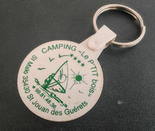 Load image into Gallery viewer, Vintage Camping Keychain Le P’tit Bois St Jouan des Guérets Plastic French Camp
