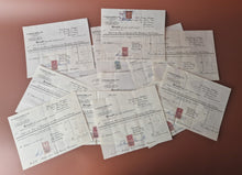 Load image into Gallery viewer, 15 x vintage ephemera share / stock certificates statements , W Douglas Derry &amp; Co Stock and Share B
