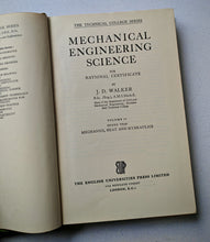 Load image into Gallery viewer, Vintage 1956 Mechanical Engineering Science Volume II by J.D. Walker 4th Impress
