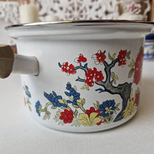 Load image into Gallery viewer, Vintage 1960's Enamelware Dutch 60's Cooking Pot Groovy Flower Power Pot No Lid
