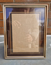 Load image into Gallery viewer, Gold tone finish picture frame with glass , Photo frame* free standing, 26cm x 21cm (19.5cm x 14cm)
