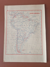 Load image into Gallery viewer, 4 x Vintage Printed Maps Of India and Ceylon , South Africa, Asia, United States and Canada, Old Boo
