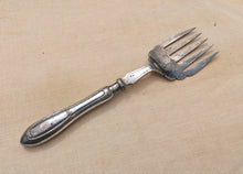 Load image into Gallery viewer, Antique Silver Plated Serving Fork – Ornate Victorian Style – Rd 105572 – 24cm Long x 5.5cm Wide
