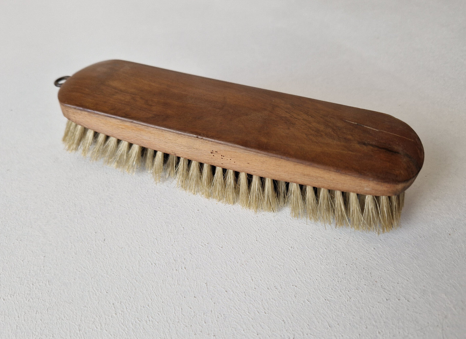 Vintage Bristle Wooden Handle  Shoe Boot Polishing Brush British hanging loop