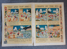 Load image into Gallery viewer, Vintage Tiny and Tot Are Happy by the Sea Double Page Book Print 35 x 25.5cm
