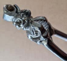 Load image into Gallery viewer, Vintage Chrome Metal Lincoln Imp Devil Head Crab Nut Cracker Nutcracker

