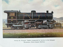 Load image into Gallery viewer, LOCOMOTIVE Steam Train Print, Among The Mongols, Khinghan Mountain, Kalan Rail
