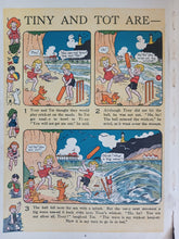 Load image into Gallery viewer, Vintage Tiny and Tot Are Happy by the Sea Double Page Book Print 35 x 25.5cm
