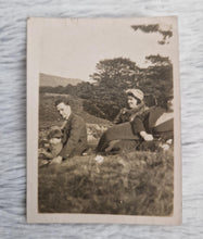 Load image into Gallery viewer, Vintage Sepia Colour Old Family Travel Photograph, 2  Woman and a Smartly Dressed Young Man, Date Uk

