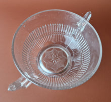 Load image into Gallery viewer, Vintage Cut Glass 2-Handled Cream Soup Bowl , Clear, 7cm high, 12cm diameter
