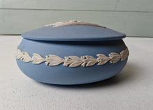 Load image into Gallery viewer, Vintage Wedgwood Jasperware Trinket Box – Blue &amp; White Classical Relief – Collectible
