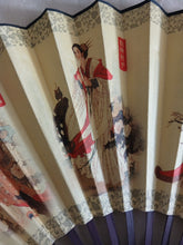 Load image into Gallery viewer, Vintage Asian Folding Fan Four Chinese Beauties Dance Fan 58.5cm
