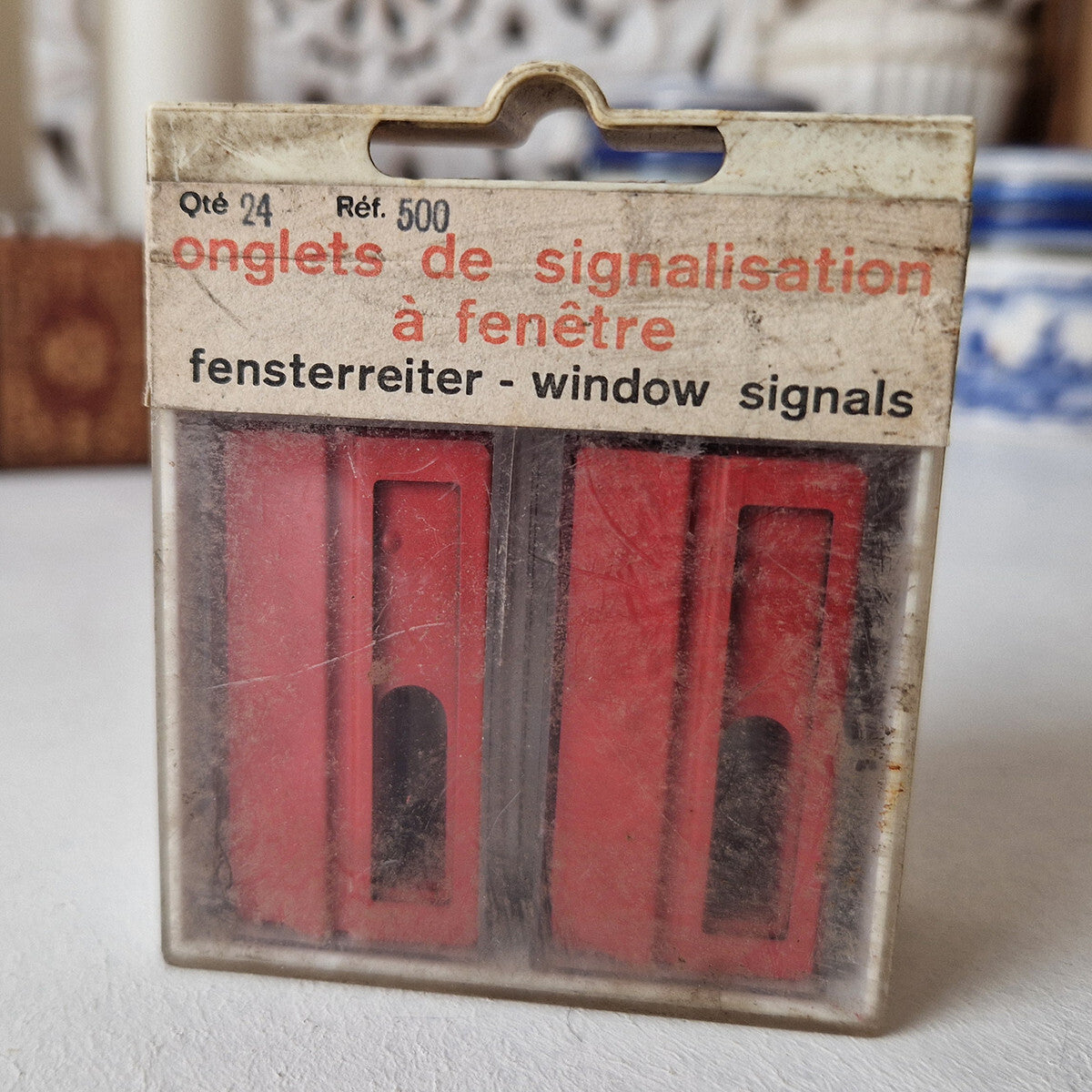 Vintage Flambo Filling Cabinet Window Signals Indexing Part Metal Red Colour