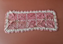 Load image into Gallery viewer, Rare Crochet Doily Ornamental Table Place Mat , Pink Colour with white border
