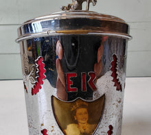 Load image into Gallery viewer, Vintage Royal Commemorative Tea Caddy Canister - Silver with Royal Portraits
