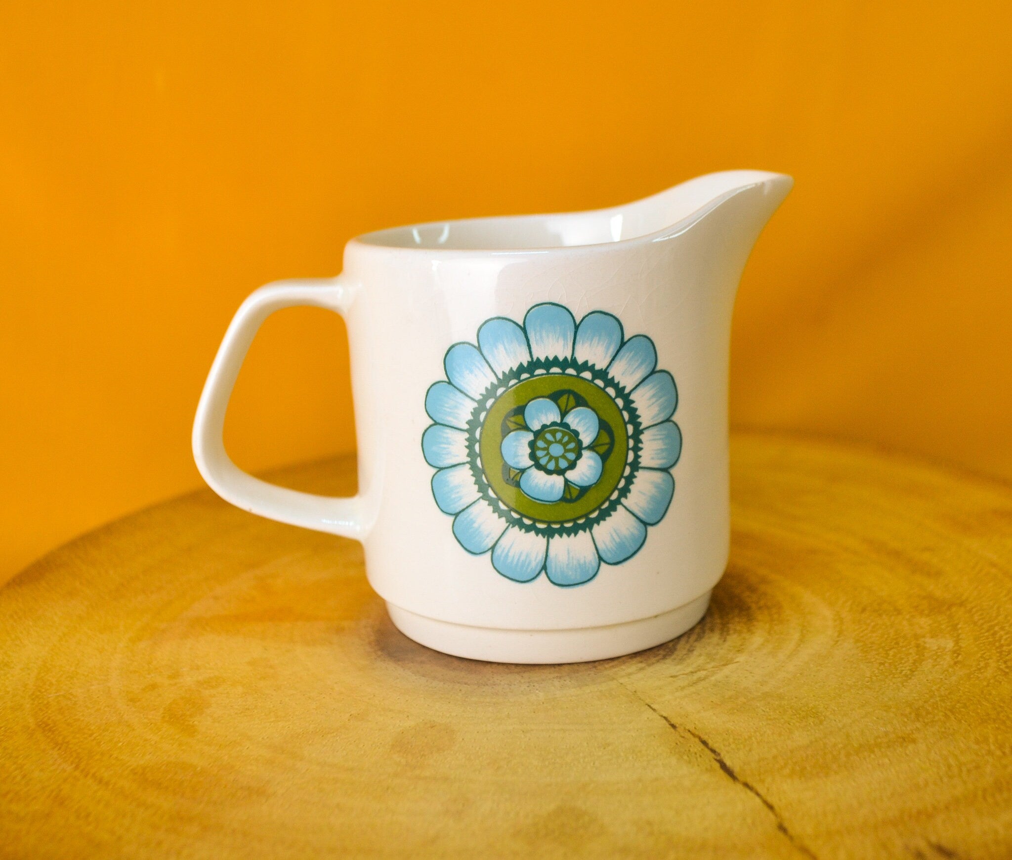 J&G Meakin Studio Vintage Blue Flower CAPRI Pattern Milk Cream Gravy Jug