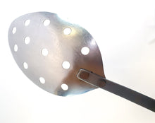 Load image into Gallery viewer, Vintage Stainless Steel Strainer Spoon Utensil, Wooden Handle, Retro Kitchenalia, 30cm Long
