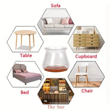 Load image into Gallery viewer, 12pcs Clear Silicone Chair Leg Caps Pads Furniture Table Floor Protect Cover
