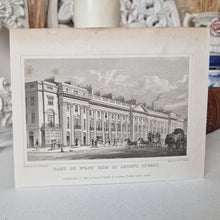 Load image into Gallery viewer, Vintage Book Plate Print Engraving, Part of West side of Regent Street London, England Drawn by T.H.
