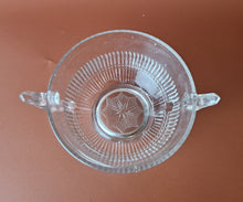 Load image into Gallery viewer, Vintage Cut Glass 2-Handled Cream Soup Bowl , Clear, 7cm high, 12cm diameter
