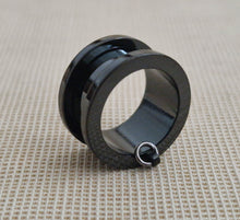 Load image into Gallery viewer, 16mm Alloy Black Steel Screw-On Ear Plug Stretcher Expander Piercing 1Pair
