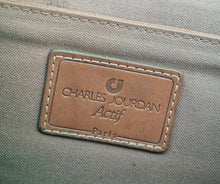 Load image into Gallery viewer, Vintage Charles Jourdan Actif Paris Leather &amp; Canvas Briefcase Document Bag
