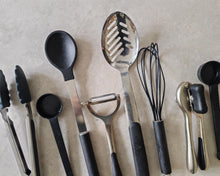 Load image into Gallery viewer, Used Kitchen Utensil Set – Black &amp; Stainless Steel – Pre-Owned Cooking Tools Job Lot
