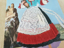 Load image into Gallery viewer, Vintage Postcard Spain Spanish Lady Silk Embroidery Unposted Condition 14.7cm X 10cm
