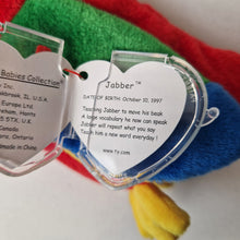 Load image into Gallery viewer, Jabber TY Beanie Baby with Tag! - 1997 Parrot Bean Bag Babies Soft Toy Plush
