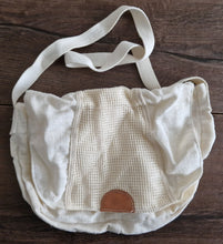 Load image into Gallery viewer, Vintage Canva Cotton Messenger Bag White Colour Made In Hong Kong Genuine Vintag
