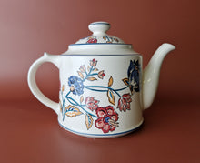 Load image into Gallery viewer, Vintage Retro 1980 Boots Camargue 2 Pint Ceramic Tea Pot , Floral Foliage Transfer Pattern Eng
