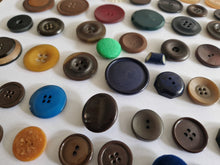 Load image into Gallery viewer, Job lot of 60 Used Vintage Mixed Colour Buttons , Mixed Sizes and Mixed Designs
