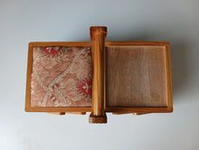 Load image into Gallery viewer, Vintage Wooden Cantilever Sewing Box Craft Storage Box Fold-Out Handle 28cm
