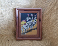Load image into Gallery viewer, Old  Book Plate Print Picture Frame 3 White Horse Performing At Carnival Circus
