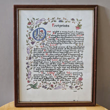 Load image into Gallery viewer, FOOTPRINTS BIBLE STORY , IT WAS THEN THAT I CARRIED YOU - FRAMED PRINT PICTURE
