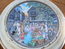 Load image into Gallery viewer, Royal Worcester Fine Bone China Village Market Wall Plate Framed 28.5cm England
