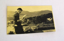Load image into Gallery viewer, Vintage Photograph, Man Reading A Map, Village Countryside View ,1960s
