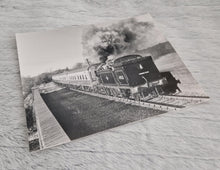 Load image into Gallery viewer, Black White Photo Locomotive Steam Engine Great Central Railway 14/11/87 69523 Crossing Swithland Re
