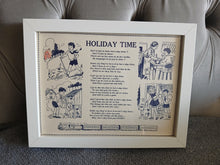 Load image into Gallery viewer, Vintage Holiday Time Poem Framed Print Book Page Childrens Nursery Wall Art Deco
