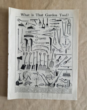 Load image into Gallery viewer, Gardening Tools &amp; Equipments Image Illustrations Vintage Drawing Image Book Plate, What is That Gard
