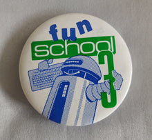 Load image into Gallery viewer, Vintage Fun School 2 Computer Game Promo Pin Badge 5.5cm Educational Retro
