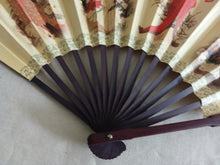 Load image into Gallery viewer, Vintage Asian Folding Fan Four Chinese Beauties Dance Fan 58.5cm
